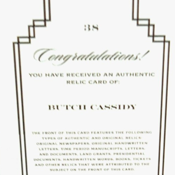 Authentic Outlaw Butch Cassidy Bank Note Relic Own a Piece of History - Picture 3 of 4